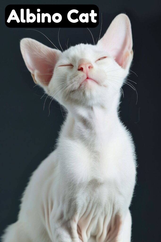 photo of an albino cat